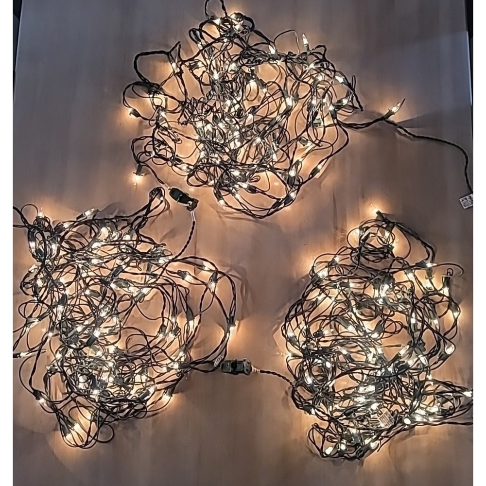 Set Of 3 Mini Warm White 4 ft x 4 ft Mesh/Net Lights - Christmas/Holiday